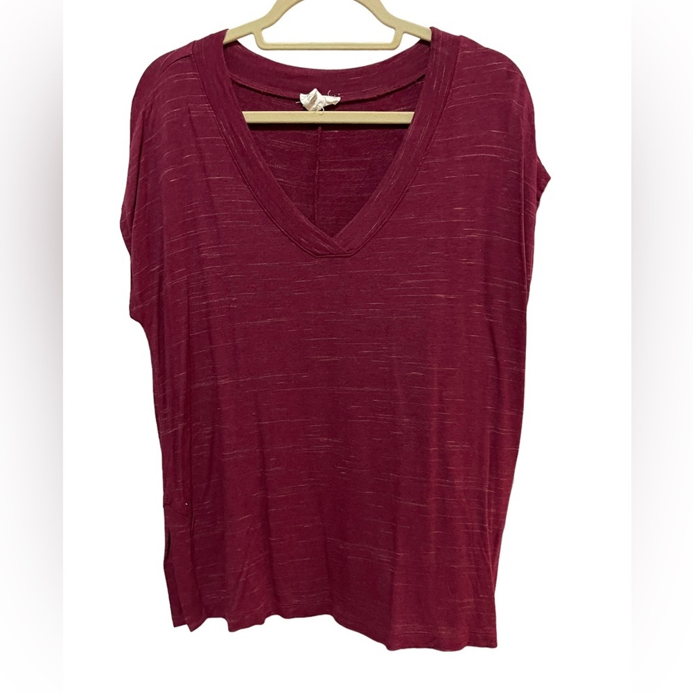 Loft - cap sleeve tunic - size medium - red
